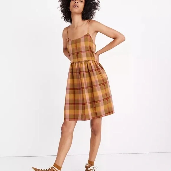 Madewell plaid babydoll cami dress - Picture 2 of 4